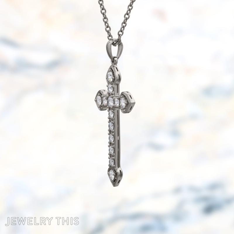 white gold and diamond cross