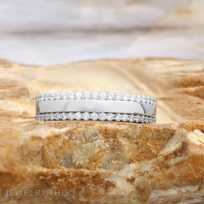 princesscut diamondband weddingset trio