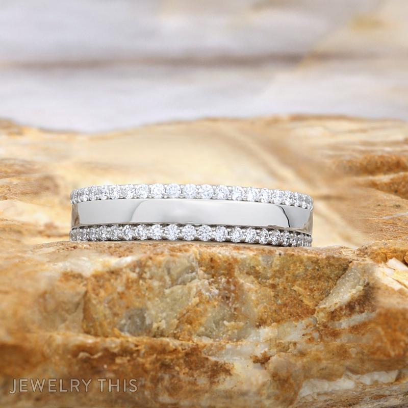 princesscut diamondband weddingset trio