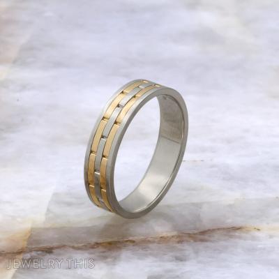 14k white and yellow gold ring