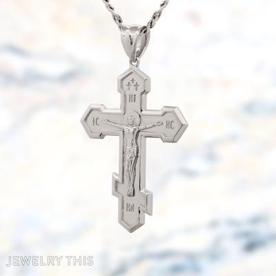 Greek orthodox cross platinum