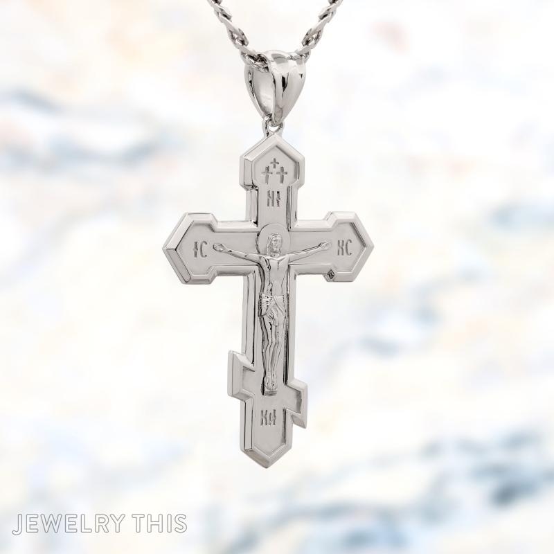 Greek orthodox cross platinum