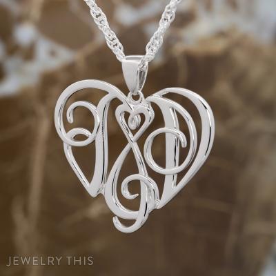 J & V Monogram Pendant