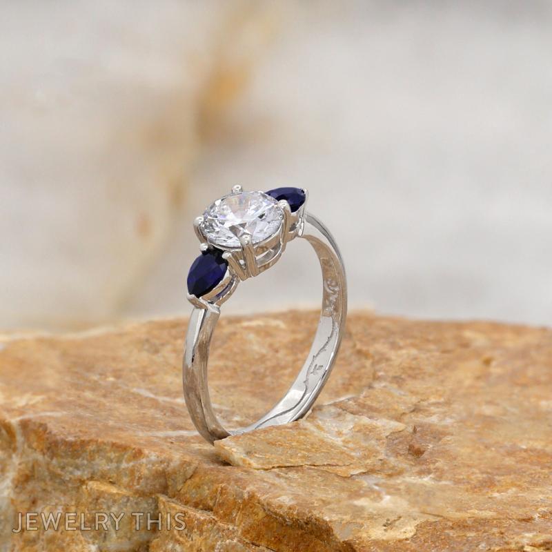 threestone sapphire