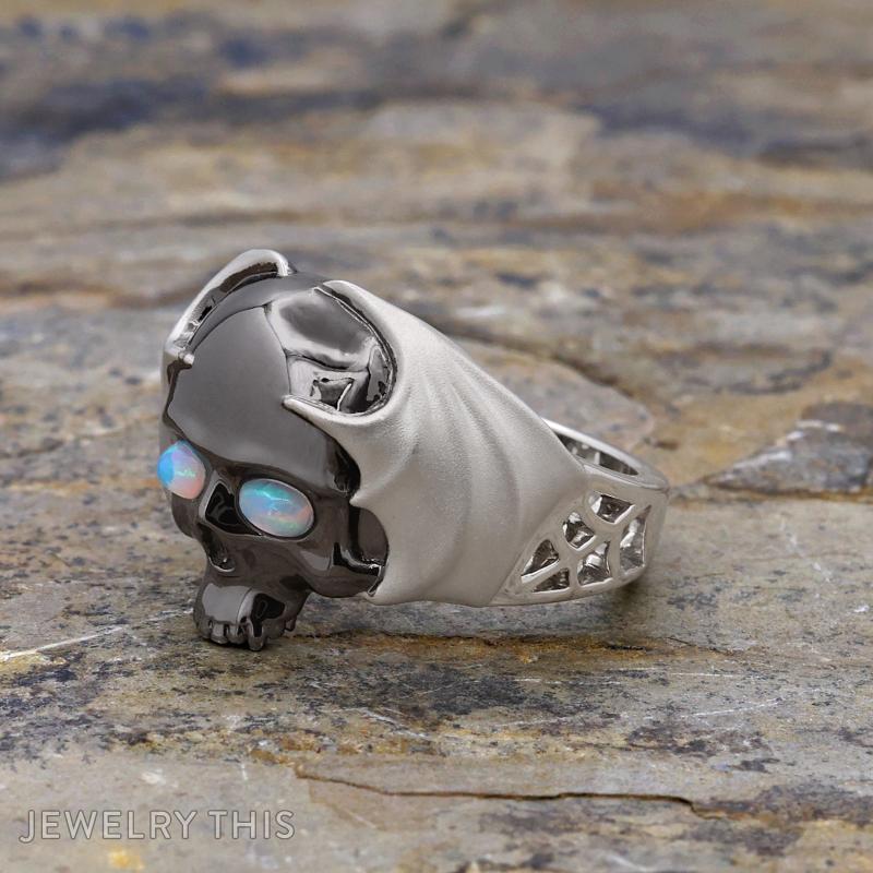 gothic skull bat spiderweb