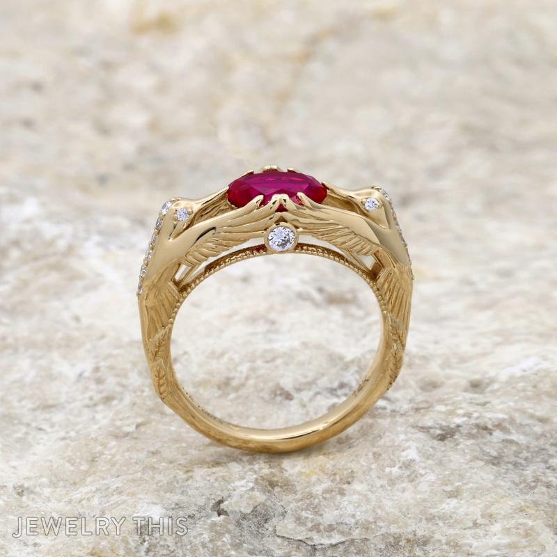 hummingbird bird sculptural ruby