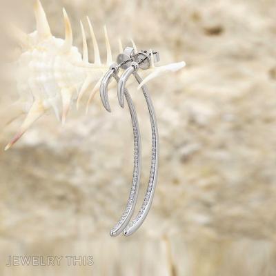 moissanite drop modern earrings