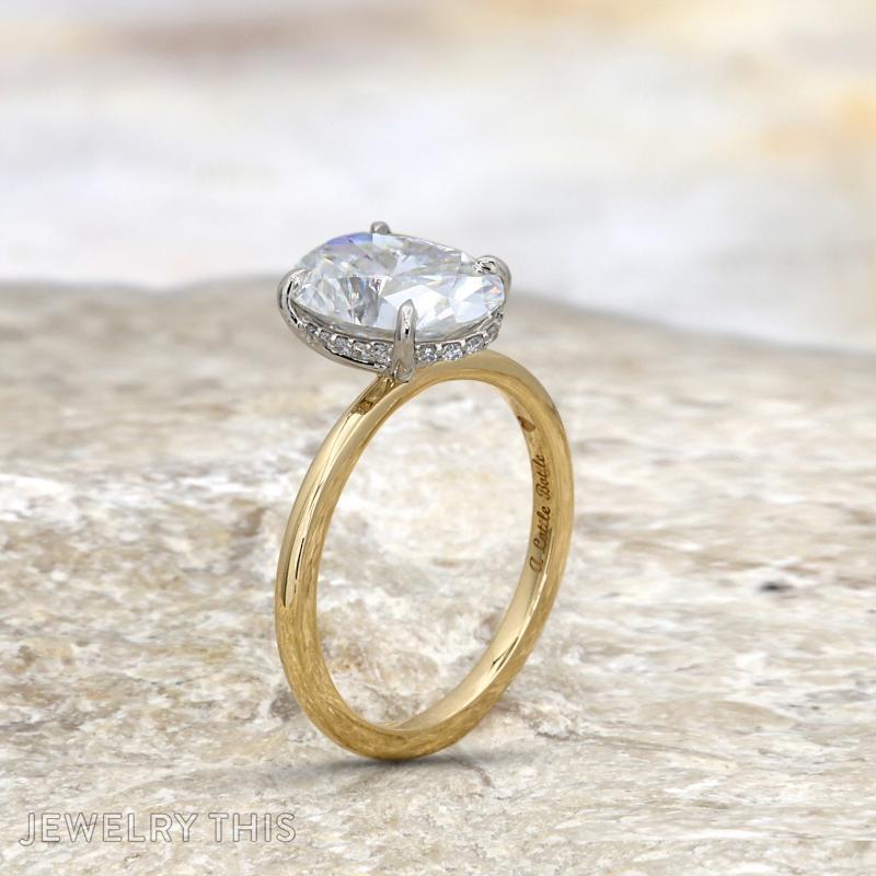 hiddenhalo oval moissanite twotone
